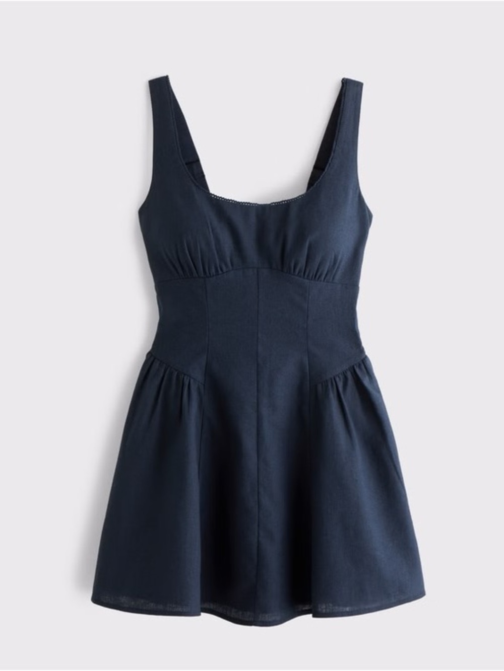 A&F Navy A-Line Linen Dress